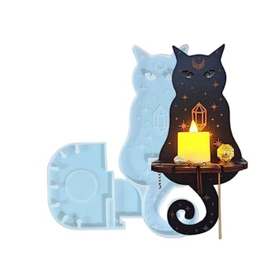 Candle Mold Silicone - แม่พิมพ์เรซินซิลิโคน, แม่พิมพ์ซิลิโคนสำหรับทำเชิงเทียนติดผนัง, แม่พิมพ์อีพ็อกซี่สำหรับงานศิลปะเรซิน DIY ของขวัญ, ของตกแต่งบ้าน