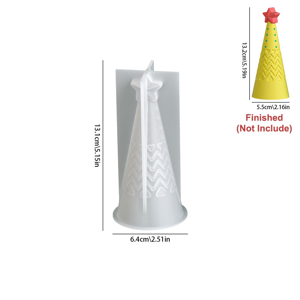Xmas Candle Making - แม่พิมพ์เทียนซิลิโคนรูปกรวยคริสต์มาส ชุดทำเทียน DIY งานฝีมือเรซิ่นอีพ็อกซี่ ง่ายต่อการถอดแม่พิมพ์ เค้กเรซิ่น