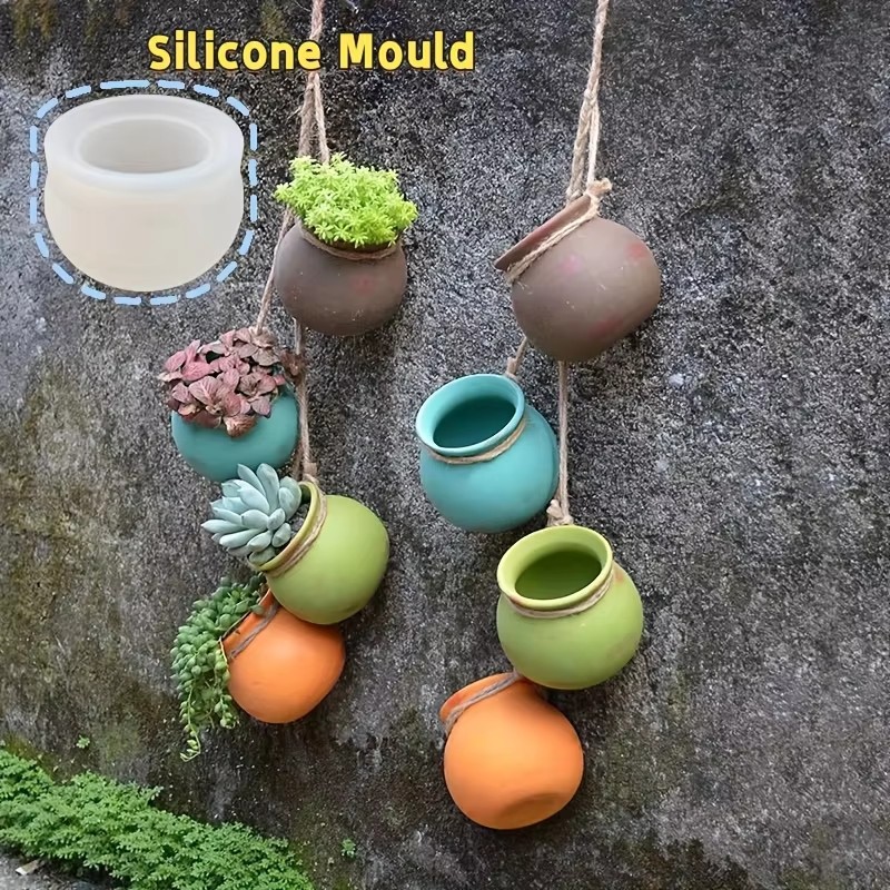 Candle Mold Silicone - แม่พิมพ์กระถางดอกไม้ซิลิโคน, แม่พิมพ์เรซิน, แม่พิมพ์อีพ็อกซี่, แม่พิมพ์เทียนหอม, กระถางดอกไม้ขนาดเล็ก, กระถางดอกไม้แขวนผนัง,