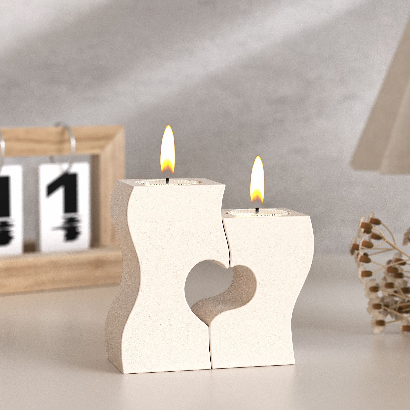 Candle Mold Silicone - S หัวใจแท่งเทียนแม่พิมพ์ซิลิโคน DIY เทียนยิปซั่มปูนปลาสเตอร์แม่พิมพ์ซีเมนต์หัตถกรรมงานแต่งงานของขวัญเทเรซิน UV ทําเครื่องมือ