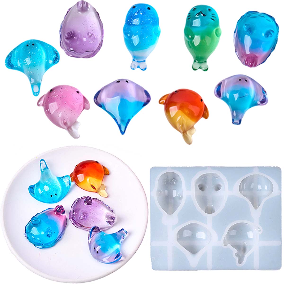 Candle Mold Silicone - แม่พิมพ์ซิลิโคนรูปปลากระเบน 3 มิติ สไตล์น่ารัก สำหรับทำพวงกุญแจ จี้กระเป๋า