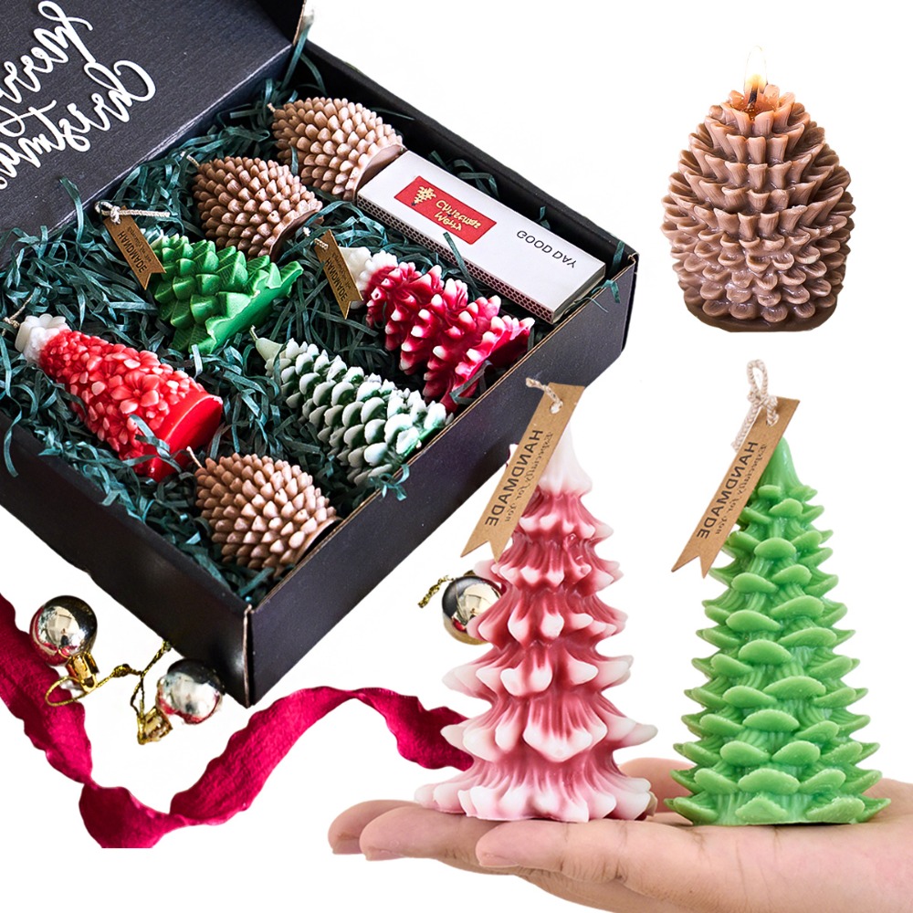 Xmas Candle Making - แม่พิมพ์ซิลิโคนรูปต้นคริสต์มาส DIY สำหรับทำเทียนหอม เทียนเรซิ่น ของตกแต่งคริสต์มาส ของขวัญคริสต์มาส