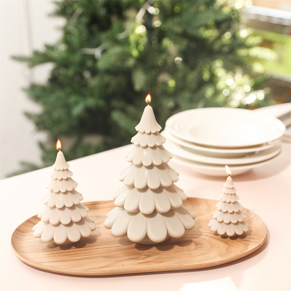 Xmas Candle Making - แม่พิมพ์ซิลิโคนต้นคริสต์มาส Boowan Nicole สำหรับทำเทียน แม่พิมพ์ทำเทียนแฮนด์เมดสำหรับเทศกาลคริสต์มาส อุปกรณ์ทำเทียน