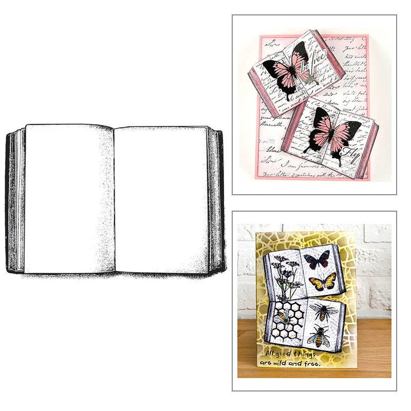 Candle Making Books - แสตมป์ใสลายหนังสือแบบใหม่สำหรับทำป้ายการ์ดอวยพรแบบทำมืออัลบัมกระดาษสมุดภาพที่ตัดลายกระดาษโลหะแบบไม่มีโลหะ