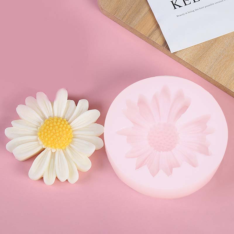 Candle Making Ingredients - DIY เทียนแม่พิมพ์ซิลิโคน Daisy Chamomile ดอกไม้เทียนขี้ผึ้งแม่พิมพ์สบู่แฮนด์เมดเทียนแม่พิมพ์น้ํามันหอมระเหยตกแต่งบ้าน