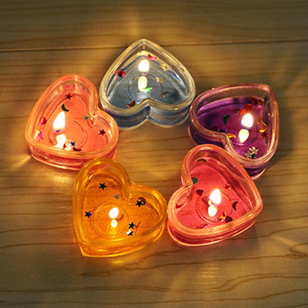 Candle Making Event - แม่พิมพ์เทียนใสทรงหัวใจ ถ้วยใส่เทียนทีไลท์ พลาสติกใส สำหรับทำเทียน ใช้ในงานอีเว้นท์และวันหยุด