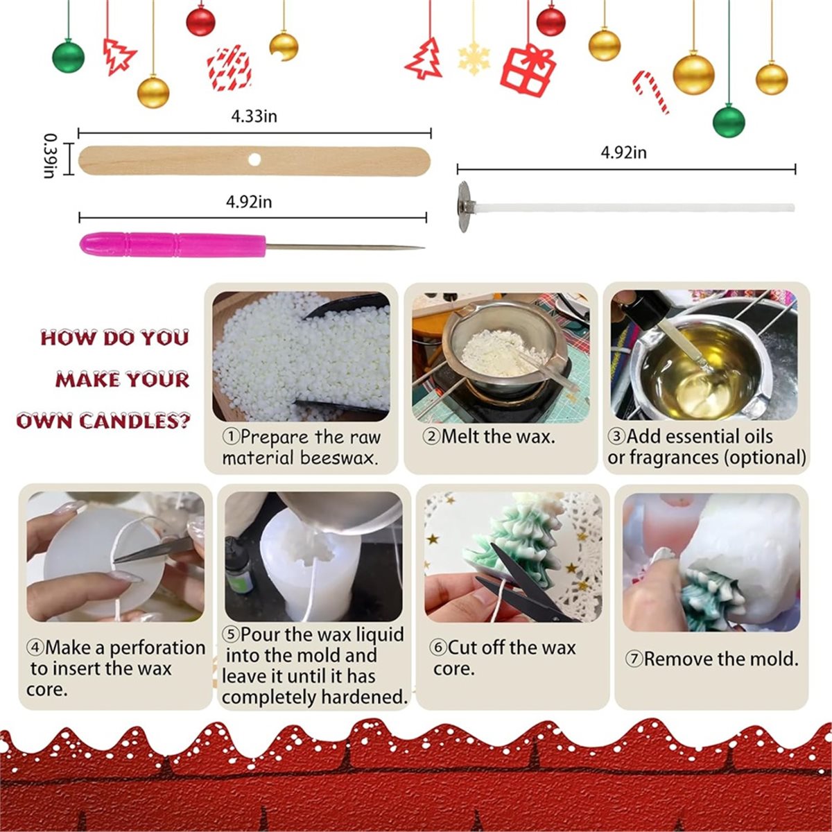 แม่พิมพ์ซิลิโคนคริสต์มาส 4 ชิ้ - Xmas Candle Making บทวิจารณ์และราคา