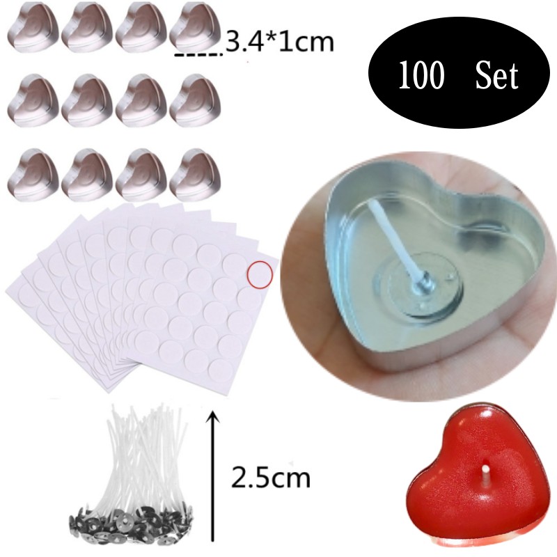 100 ชุดรูปหัวใจอลูมิเนียมที่ว่ - Candle Making Ingredients บทวิจารณ์และราคา