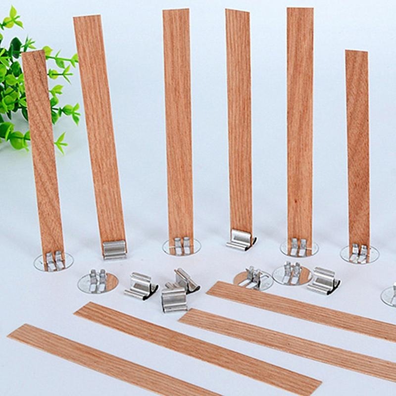 40 ชิ้นเทียนไม้ชุดพร้อมฐานคลิป - Wood Wick Crackle บทวิจารณ์และราคา