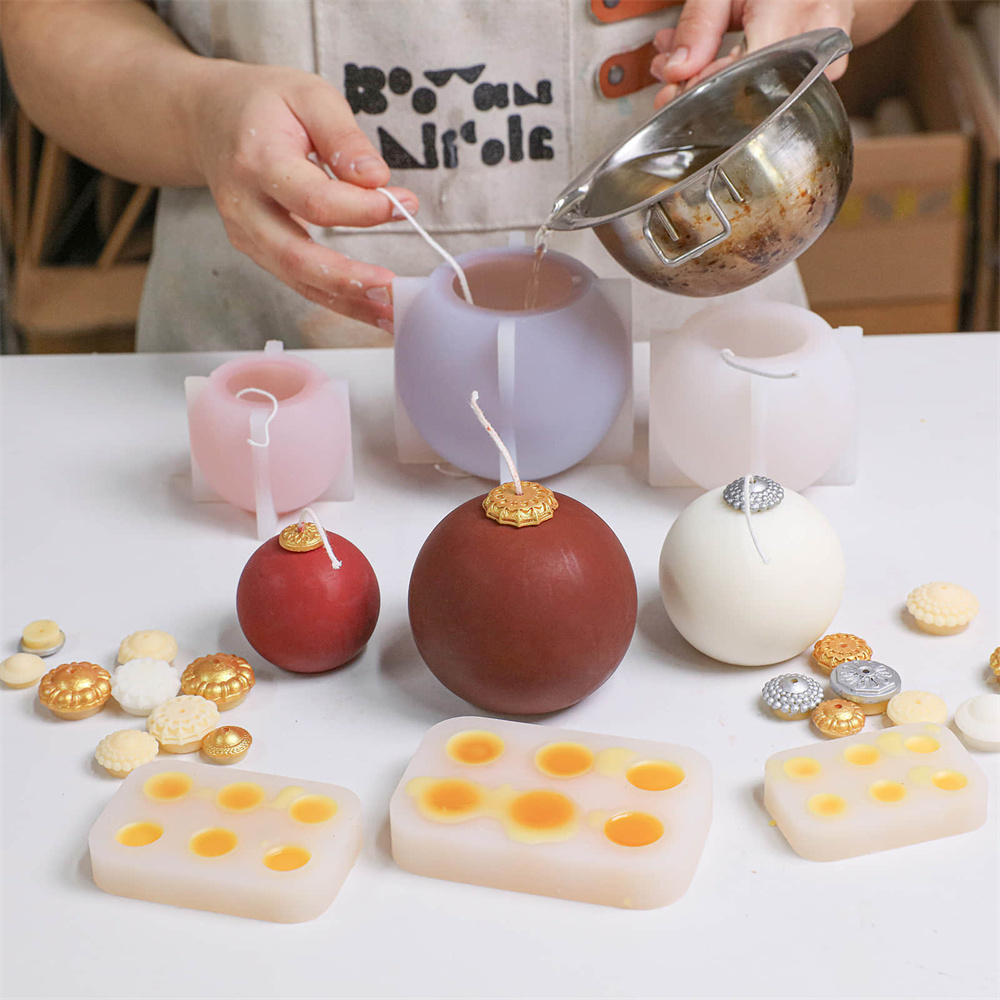 แม่พิมพ์ซิลิโคนรูปทรงลูกบอลคริ - Xmas Candle Making บทวิจารณ์และราคา