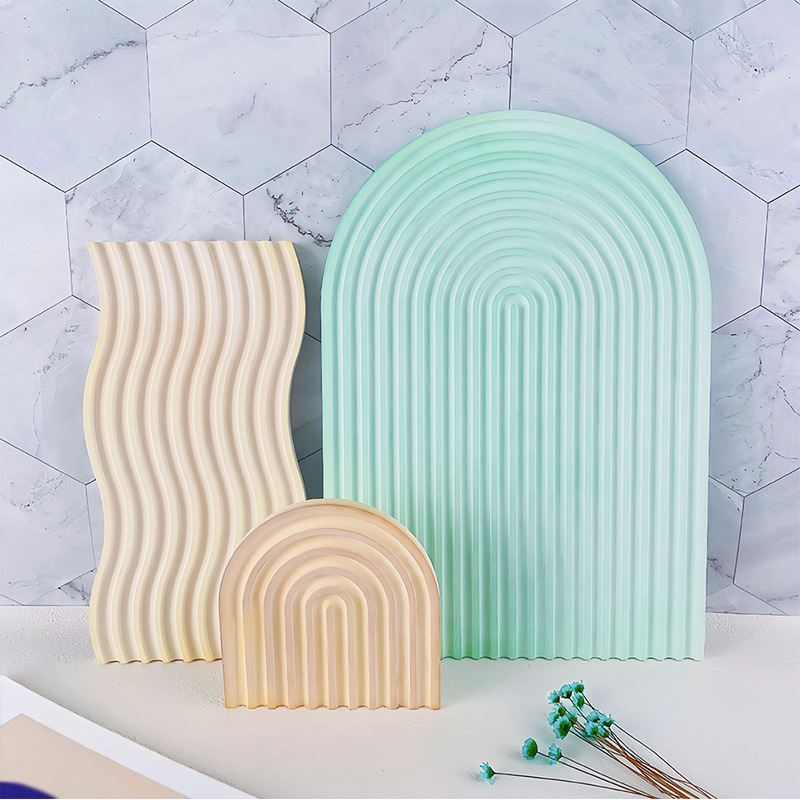 DIY ลาย Wave ถาดแม่พิมพ์สําหรั - Candle Mold Silicone บทวิจารณ์และราคา