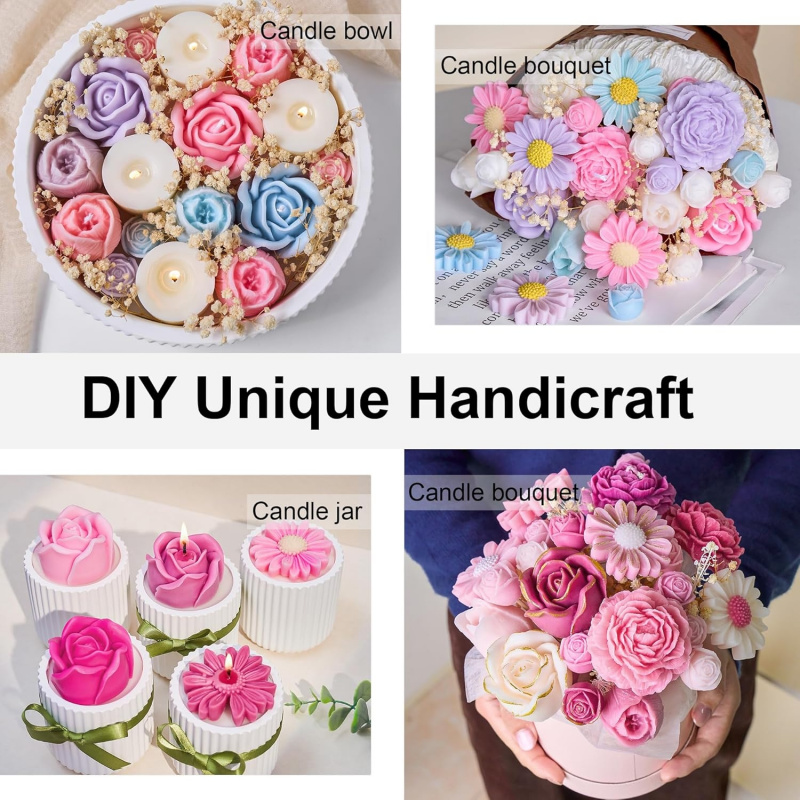 ชุดแม่พิมพ์เทียนรูปดอกไม้ 5 ชิ - Candle Making Ingredients บทวิจารณ์และราคา