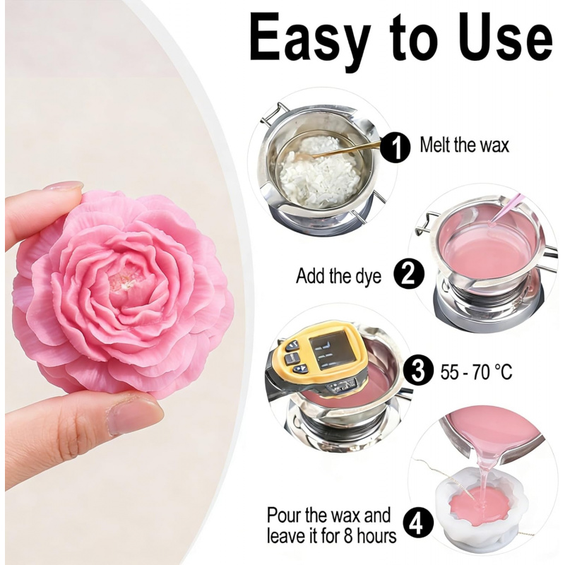 ชุดแม่พิมพ์เทียนรูปดอกไม้ 5 ชิ - Candle Making Ingredients บทวิจารณ์และราคา