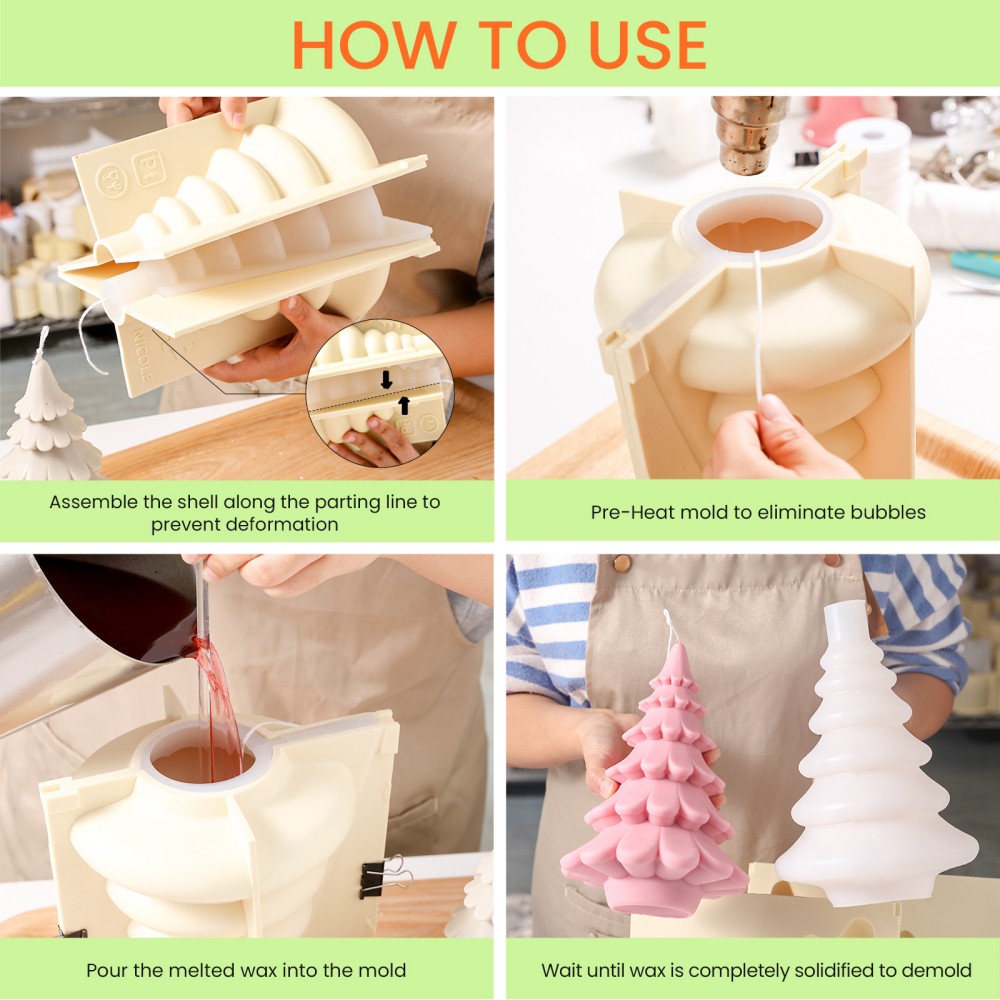 แม่พิมพ์ซิลิโคนต้นคริสต์มาส Bo - Xmas Candle Making บทวิจารณ์และราคา