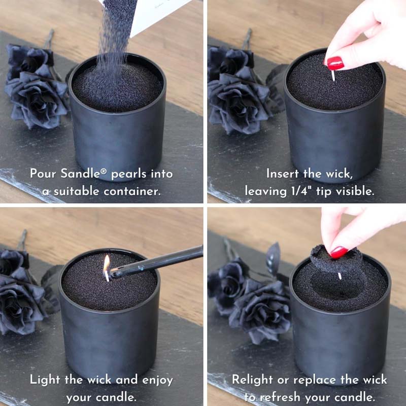 ทรายเทียนสีดำพร้อมไส้เทียน 200 - Candle Making Ingredients บทวิจารณ์และราคา