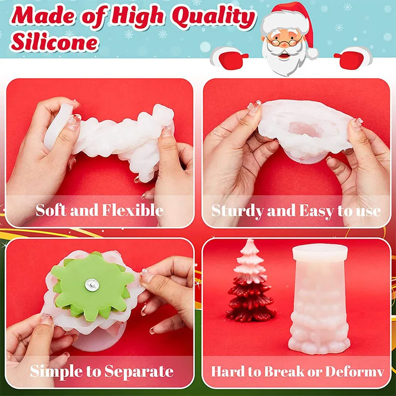 แม่พิมพ์ซิลิโคนรูปต้นไม้3D แม่ - Xmas Candle Making บทวิจารณ์และราคา